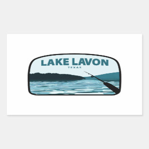 Pegatina Rectangular Rod de pesca del lago Lavon Texas