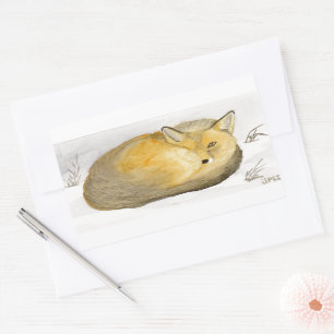 Pegatina Rectangular Rojo