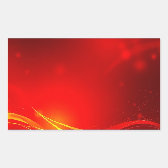 Pegatina Rectangular Rojo abstracto (Anverso)