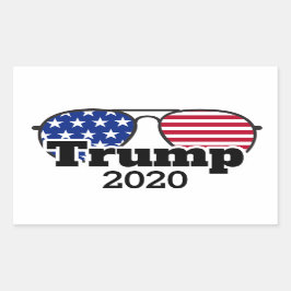 Pegatina Rectangular Rojo Azul Blanco Trump 2020