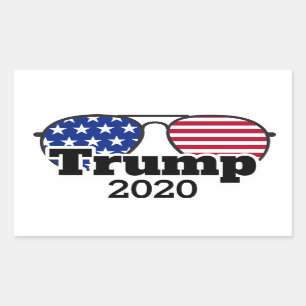 Pegatina Rectangular Rojo Azul Blanco Trump 2020