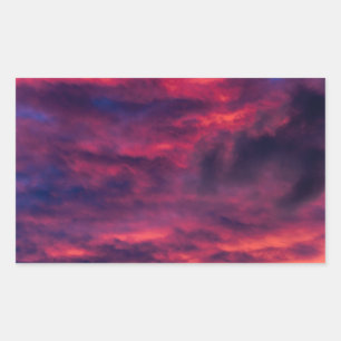 Pegatina Rectangular rojo de agosto
