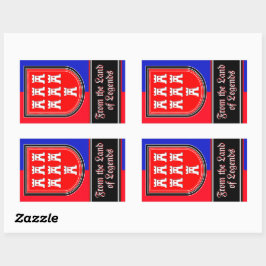 Pegatina Rectangular Rojo y Azul