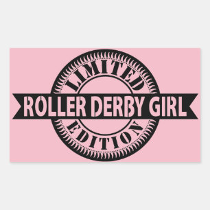 Pegatina Rectangular Roller Derby Chica Edición Limitada, Diseño de Pat