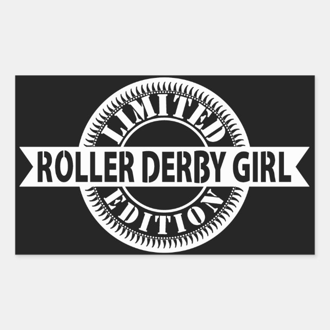 Pegatina Rectangular Roller Derby Chica Edición Limitada, Diseño de Pat (Anverso)