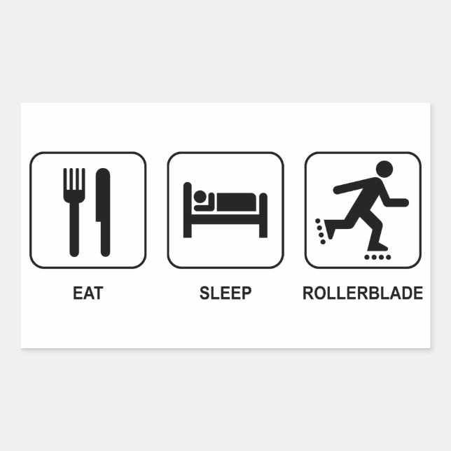 Pegatina Rectangular Rollerblade Eee Sleep (Anverso)