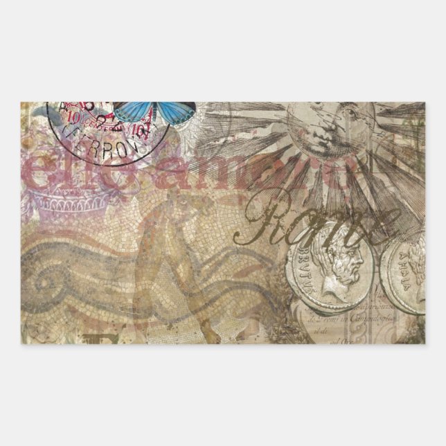 Pegatina Rectangular Roma Italia Ciudad de vacaciones de viaje (Anverso)