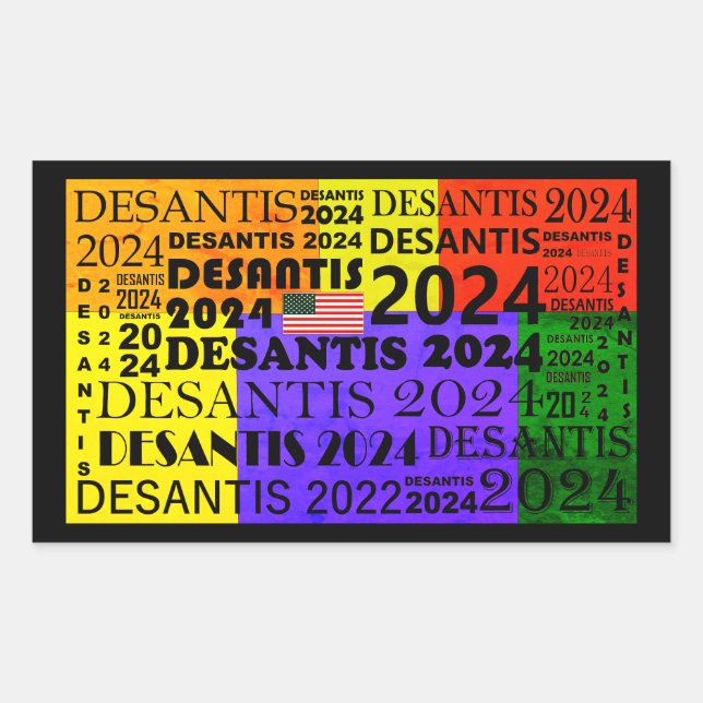 Pegatina Rectangular Ron DeSantis (Anverso)