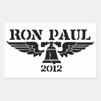 Pegatina Rectangular Ron Paul Liberty Black