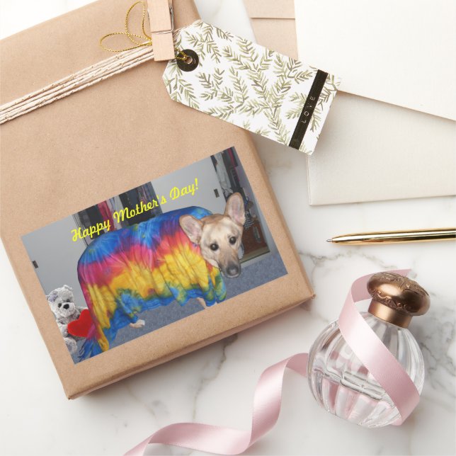 Pegatina Rectangular Ropa de modelado del Día de la Madre (Regalar)