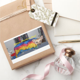 Pegatina Rectangular Ropa de modelado del Día de la Madre