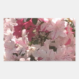 Pegatina Rectangular Rosa Azalea