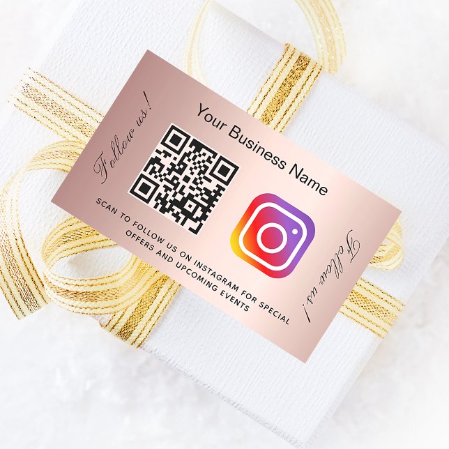 Pegatina Rectangular Rosa de código de código qr nombre de negocio de r (Subido por el creador)