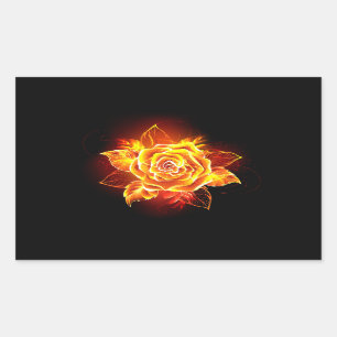 Pegatina Rectangular Rosa de incendios en auge