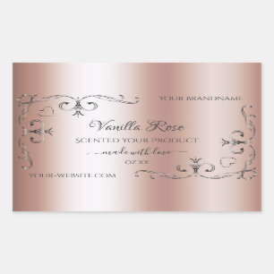 Pegatina Rectangular Rosa de moda Etiquetas de productos de oro Rincón 