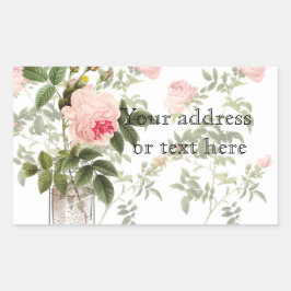 Pegatina Rectangular Rosa de Orleans White Mason Jar y Daffodils