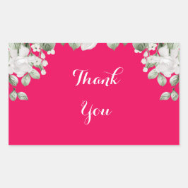 Pegatina Rectangular rosa fucsia