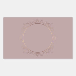 Pegatina Rectangular Rosa Gold Blank Personalizado de plantilla moderno