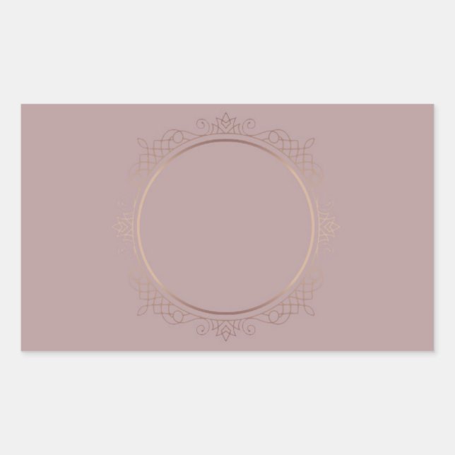 Pegatina Rectangular Rosa Gold Blank Personalizado de plantilla moderno (Anverso)