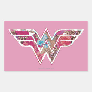 Pegatina Rectangular Rosa rosa WW