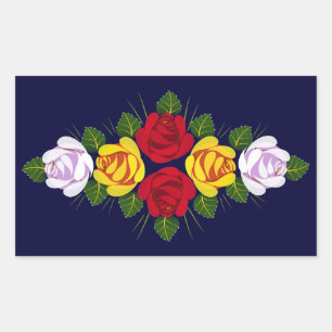 Pegatina Rectangular Rosas del Canal