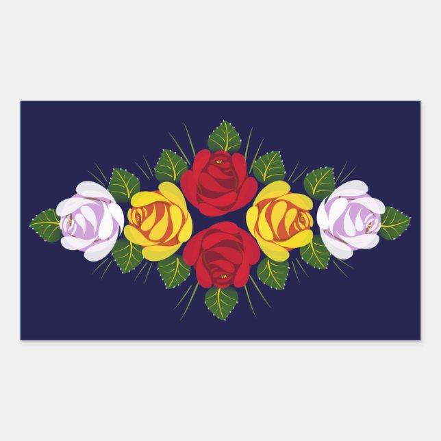 Pegatina Rectangular Rosas del Canal (Anverso)