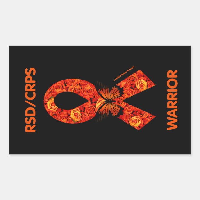 Pegatina Rectangular Rosas naranjas/mariposa... RSD/CRPS (Anverso)