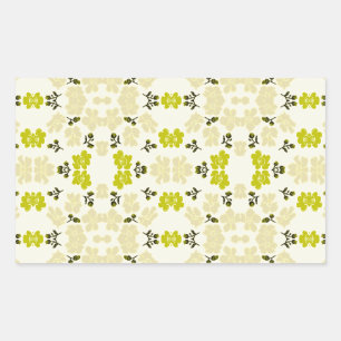 Pegatina Rectangular Rosas pequeñas amarillas