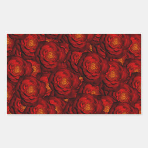 Pegatina Rectangular Rosas rojas de sangre