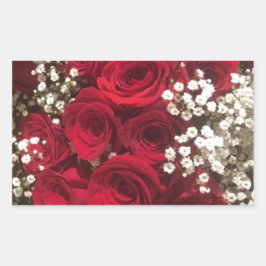 Pegatina Rectangular Rosas y la respiración del bebé