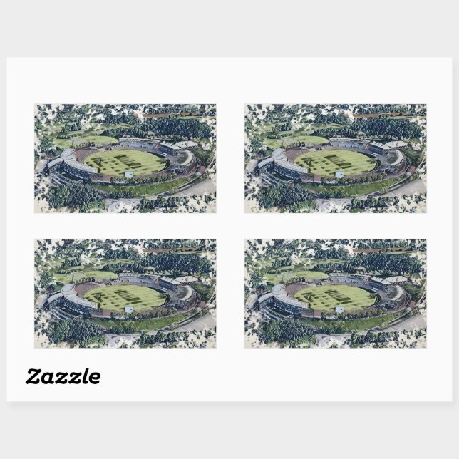 Pegatina Rectangular Rose Bowl Southampton Cricket Ground Artistic (Hoja)