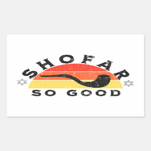 Pegatina Rectangular Rosh Hashanah Shofar So Good Funny Pun
