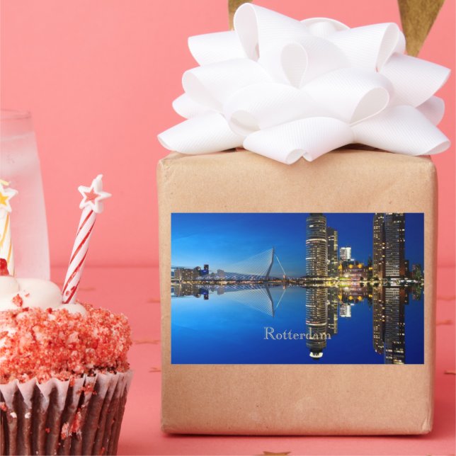 Pegatina Rectangular Rotterdam, Landscape Photograph (Fiesta)