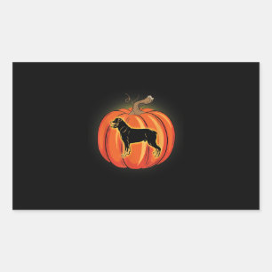 Pegatina Rectangular rottweiler calabaza halloween amante de los perros