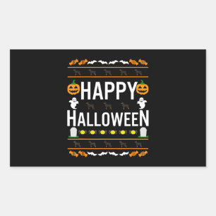 Pegatina Rectangular Rottweiler Halloween Lazy Ugly Costume Camiseta De