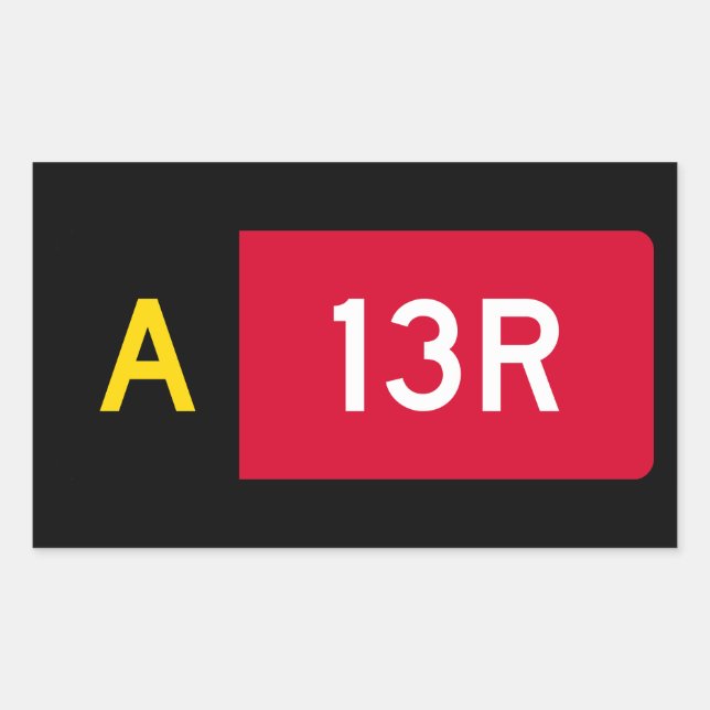 Pegatina Rectangular Rótulo A13R del punto de sujeción (Anverso)