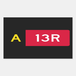 Pegatina Rectangular Rótulo A13R del punto de sujeción