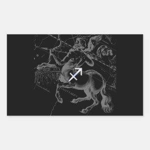 Pegatina Rectangular Rótulo cromado como Sagittarius Zodiac Decoración