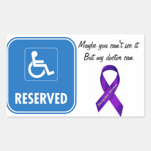 Pegatina Rectangular Rótulo de aparcamiento para discapacitados