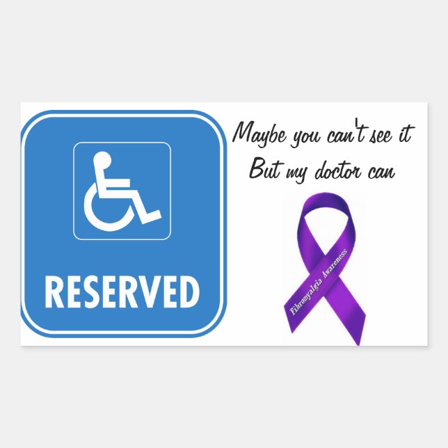 Pegatina Rectangular Rótulo de aparcamiento para discapacitados (Anverso)