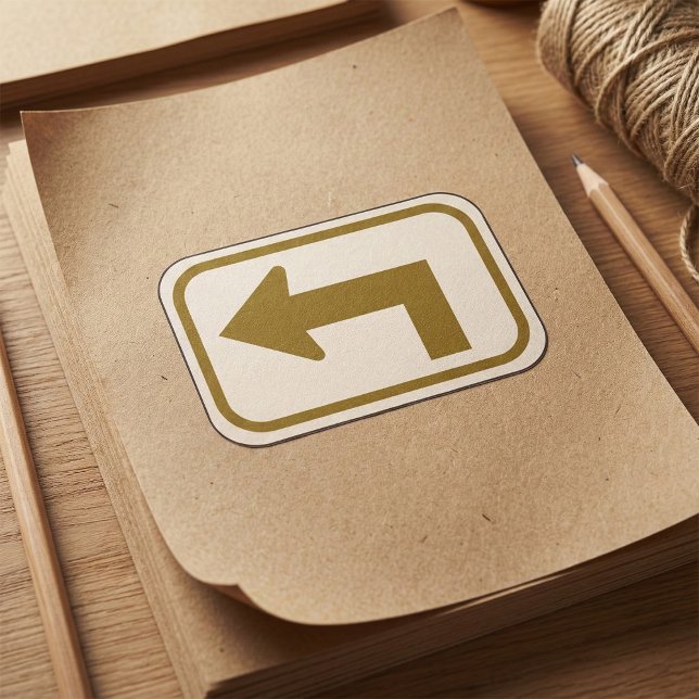 Pegatina Rectangular Rótulo de carretera de dirección de flecha izquier (Subido por el creador)