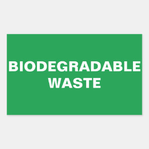 Pegatina Rectangular Rótulo de desechos biodegradables