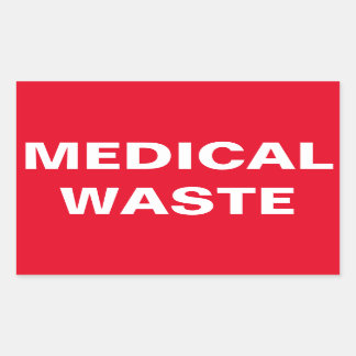 Pegatina Rectangular Rótulo de desechos médicos
