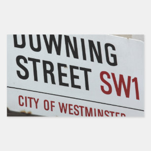 Pegatina Rectangular Rótulo de Downing Street