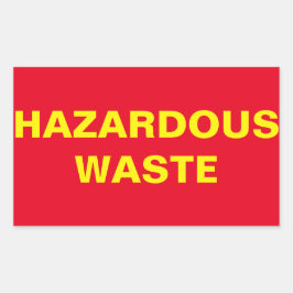 Pegatina Rectangular Rótulo de los desechos peligrosos