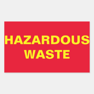 Pegatina Rectangular Rótulo de los desechos peligrosos