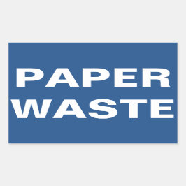 Pegatina Rectangular Rótulo de residuos de papel