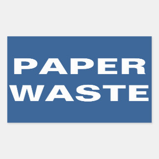 Pegatina Rectangular Rótulo de residuos de papel