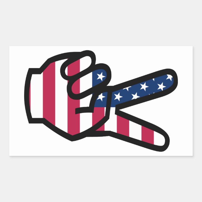 Pegatina Rectangular RÓTULO de victoria de Estados Unidos (Anverso)