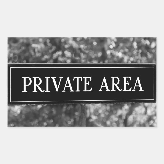 PEGATINA RECTANGULAR RÓTULO DE ZONA PRIVADA (Anverso)